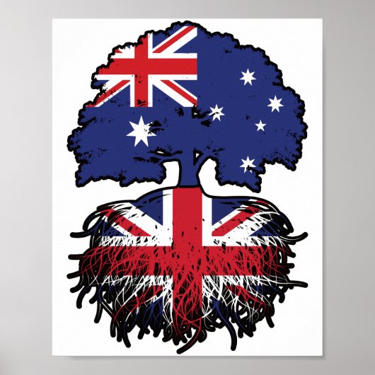 Brits Brits Australisch - Australisch - Boom - Roo Poster (Voorkant)