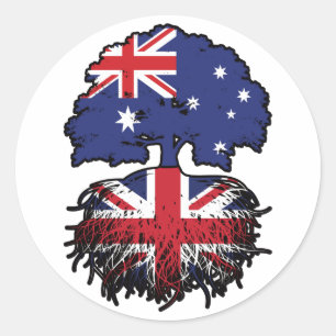 Brits Brits Australisch - Australisch - Boom - Roo Ronde Sticker