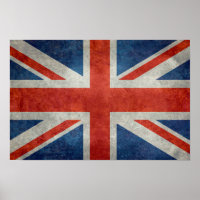 Brits Brits EU-vlag - retro-stijl kunstdruk