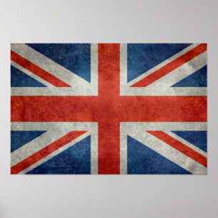 Brits Brits EU-vlag - retro-stijl kunstdruk Poster