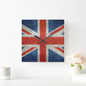 Brits Brits EU-vlagretro-stijl Vierkante Klok (Huis)