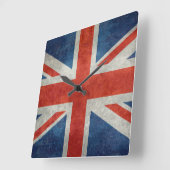 Brits Brits EU-vlagretro-stijl Vierkante Klok (Hoek)