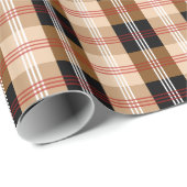 Brits bruine en zwarte tartan cadeaupapier (Rol Hoek)