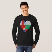 Brits Bulgaarse vlag Heart T-shirt (Voorkant volledig)