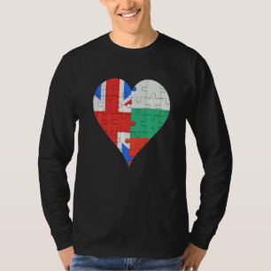 Brits Bulgaarse vlag Heart T-shirt
