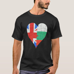 Brits Bulgaarse vlag Heart T-shirt