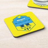 Brits cadeau met strandthema bier onderzetter (Linkerzijde)