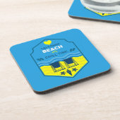 Brits cadeau met strandthema bier onderzetter (Linkerzijde)