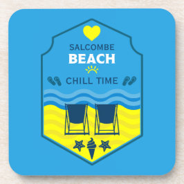 Brits cadeau met strandthema bier onderzetter