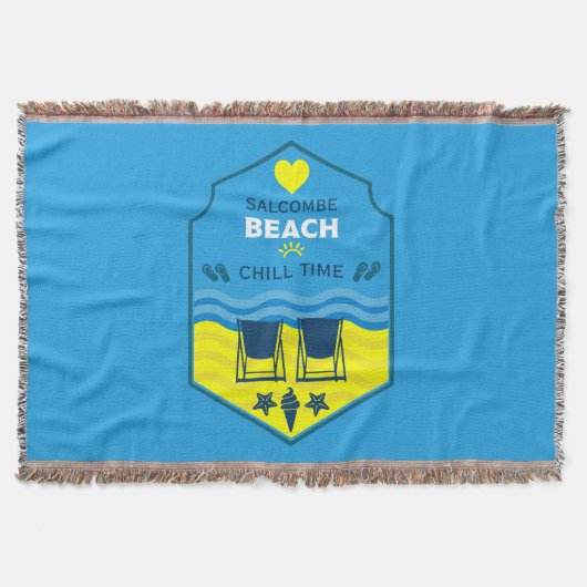 Brits cadeau met strandthema deken (Voorkant)