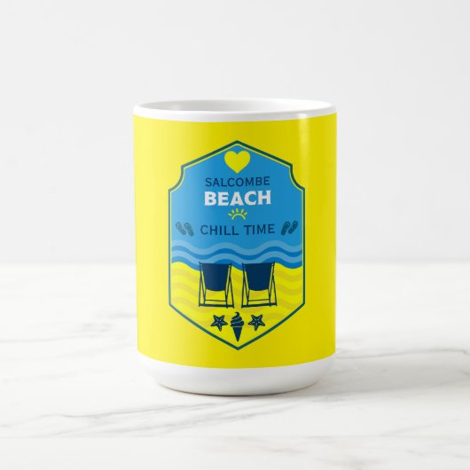 Brits cadeau met strandthema koffiemok (Center)