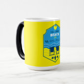 Brits cadeau met strandthema magische mok (Voorkant links)