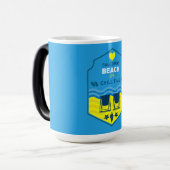 Brits cadeau met strandthema magische mok (Voorkant links)