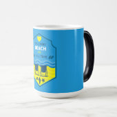 Brits cadeau met strandthema magische mok (Voorkant rechts)