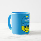 Brits cadeau met strandthema mok (Voorkant links)