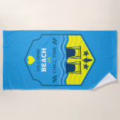 Brits cadeau met strandthema strandlaken (Voorkant)