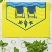 Brits cadeau met strandthema theedoek (Gevouwen)