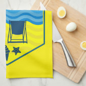 Brits cadeau met strandthema theedoek (Quarter Fold)