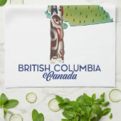 Brits-Columbia Canada kaart poster. Theedoek (Gevouwen)