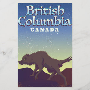 Brits Columbia Canada Wild Wolf poster Briefpapier