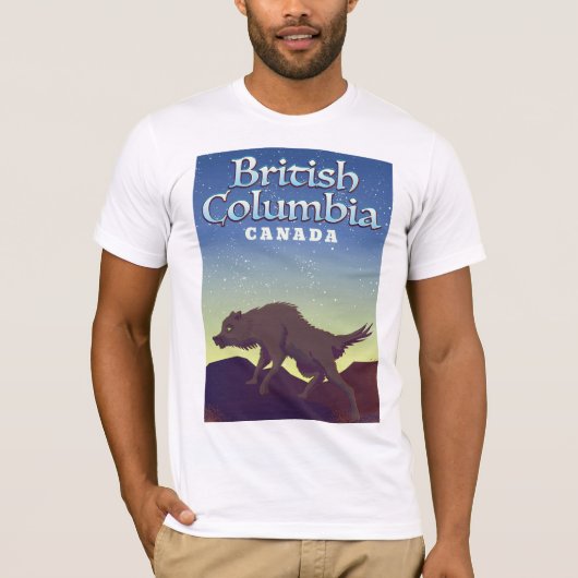 Brits Columbia Canada Wolf poster T-shirt (Voorkant)