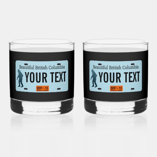 Brits-Columbia Sasquatch nummerplaat Whisky Glas (Voorkant)