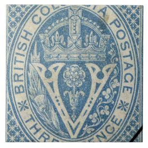  Brits Columbia-stempel Tegeltje