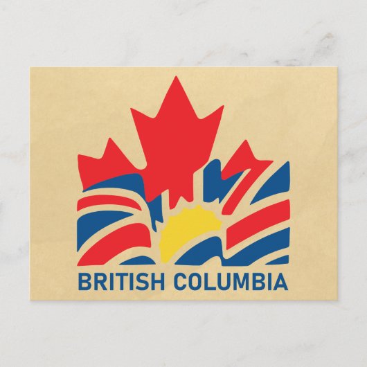 Brits-Columbia Vlag Canada Souvenirs Briefkaart (Voorkant)