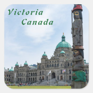 Brits-Columbiaanse parlement - Victoria, Canada Vierkante Sticker
