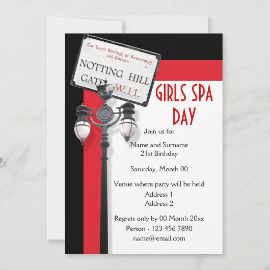 Brits dagfeest voor straatmeisjes kaart (Achterkant)