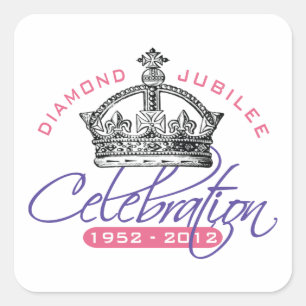 Brits diamanten jubileum - Royal Souvenir Vierkante Sticker
