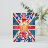 Brits Drink team. Grappig bier Briefkaart (Staand voorkant)