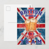 Brits Drink team. Grappig bier Briefkaart (Voorkant / Achterkant)