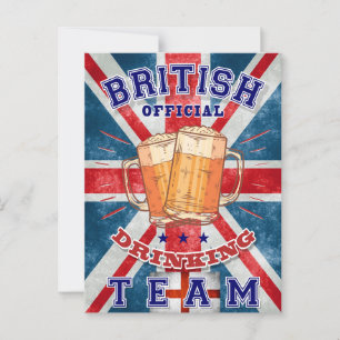 Brits Drink team. Grappig bier Briefkaart