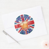 Brits Drink team. Grappig bier Ronde Sticker (Envelop)
