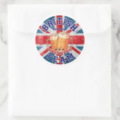 Brits Drink team. Grappig bier Ronde Sticker (Tas)