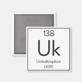Brits element "Verenigd Koninkrijk" grappige chemi Magneet (Voorkant / Achterkant)