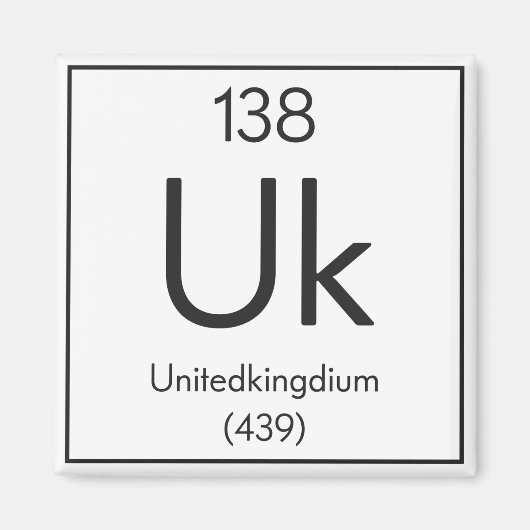 Brits element "Verenigd Koninkrijk" grappige chemi Magneet (Voorkant)