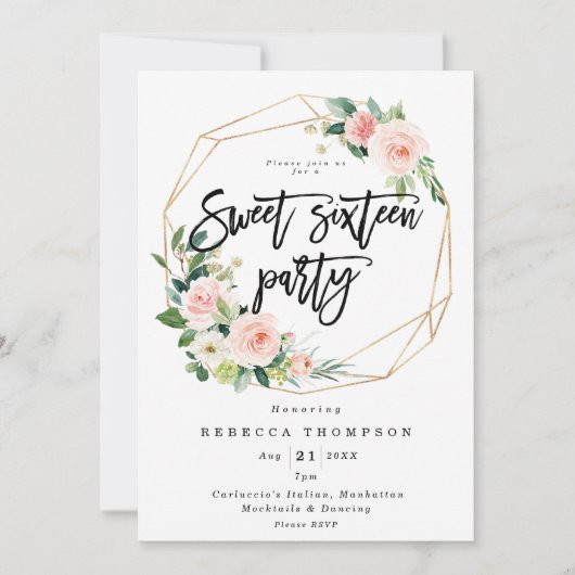 brits en groen boho modern , zoet 16 kaart (Voorkant)