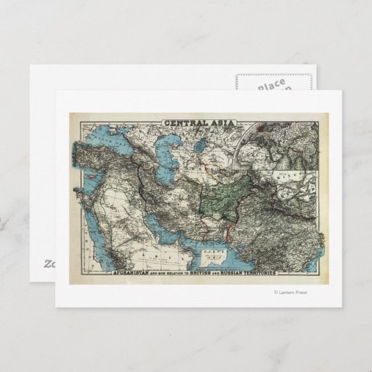 Brits en Russisch gebied van Afghanistan Briefkaart (Voorkant / Achterkant)