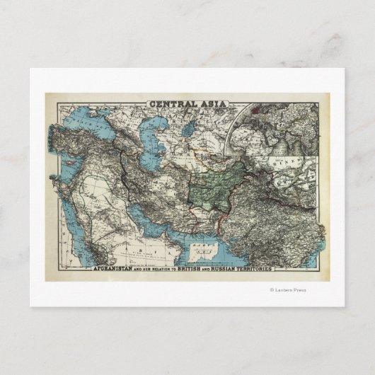 Brits en Russisch gebied van Afghanistan Briefkaart (Voorkant)