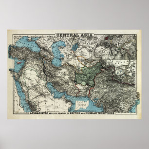 Brits en Russisch gebied van Afghanistan Poster