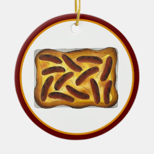 Brits Engels Food Toad in the Hole Worstjes Keramisch Ornament