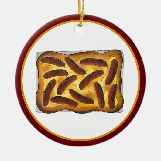 Brits Engels Food Toad in the Hole Worstjes Keramisch Ornament (Voorkant)