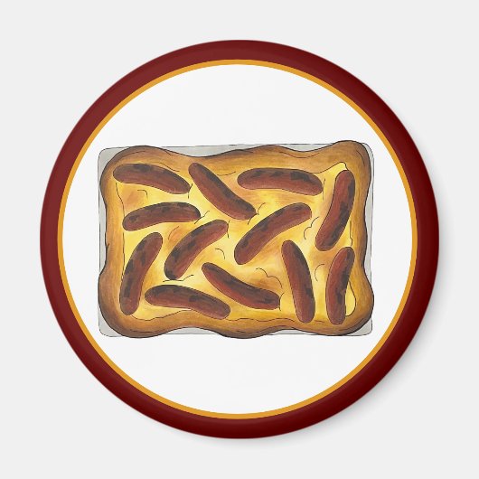 Brits Engels Food Toad in the Hole Worstjes Magneet (Voorkant)