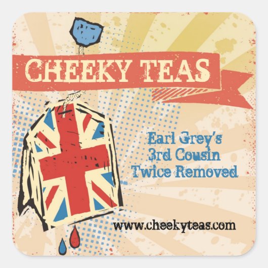 Brits etiket met teabag (Voorkant)