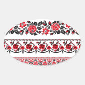 Brits etnisch etnische patroon ovale sticker (Voorkant)