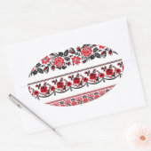 Brits etnisch etnische patroon ovale sticker (Envelop)