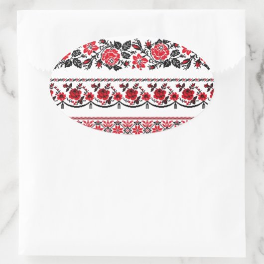 Brits etnisch etnische patroon ovale sticker (Tas)