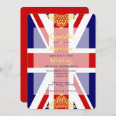 Brits EU Jack Flag Destination Wedding Kaart (Voorkant / Achterkant)
